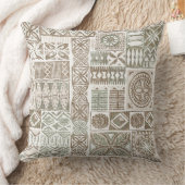 hawaiian print tapa throw pillow クッション (ブランケット)