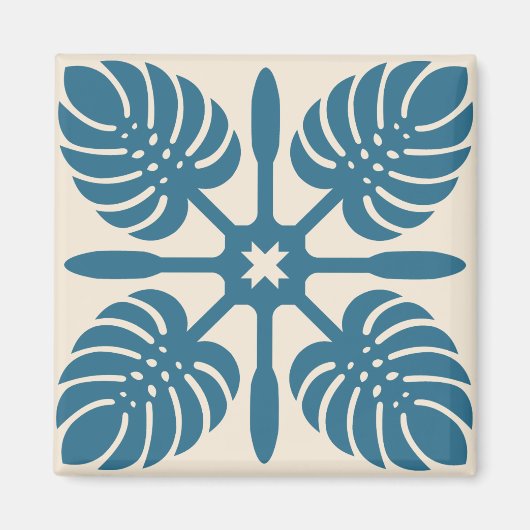 HAWAIIAN QUILT magnet- Monstera マグネット (正面)