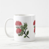 Hawaiian Red Lehua Tropical Flower Watercolor  コーヒーマグカップ (左)