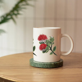 Hawaiian Red Lehua Tropical Flower Watercolor  コーヒーマグカップ