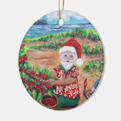 Hawaiian Santa Claus and Coffee Mele Kalikimaka セラミックオーナメント (左)