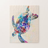 Hawaiian Sea Turtle Watercolor ジグソーパズル (縦)