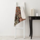 Hawaiian style tapa tribal fabric abstract patchwo シェルパブランケット (インサイチュ)