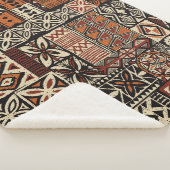 Hawaiian style tapa tribal fabric abstract patchwo シェルパブランケット (3/4)