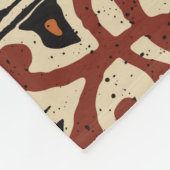 Hawaiian style tapa tribal fabric abstract patchwo フリースブランケット (角)