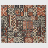 Hawaiian style tapa tribal fabric abstract patchwo ラッピングペーパー (フラット)