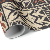 Hawaiian style tapa tribal fabric abstract patchwo ラッピングペーパー (ロールコーナー)