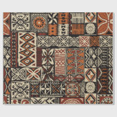 Hawaiian style tapa tribal fabric abstract patchwo ラッピングペーパー (フラット)