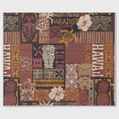 Hawaiian style tribal motif fabric patchwork abstr ラッピングペーパー (フラット)