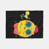 Hawaiian Summer Tropical Xmas Lemon Funny Christma フリースブランケット (正面(横))