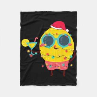 Hawaiian Summer Tropical Xmas Lemon Funny Christma フリースブランケット