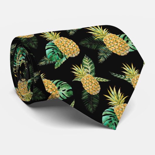 Hawaiian Summer Vacation Pineapple Tacky Pattern ネクタイ (ロール)