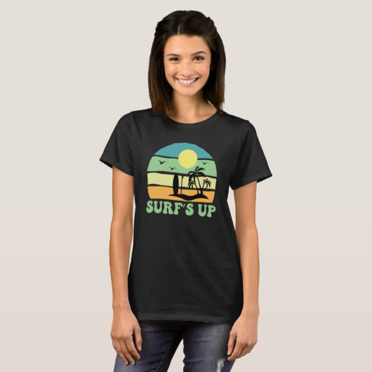 Hawaiian Surfs Up Hawaii Pineapple Tiki Tシャツ (正面フル)