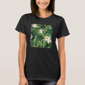 Hawaiian Tropical Flower Leaf Pattern Beach Vacati Tシャツ (正面)