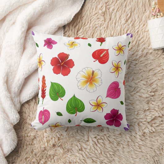 Hawaiian Tropical Flowers クッション (ブランケット)