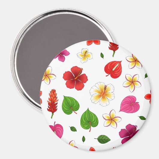 Hawaiian Tropical Flowers  マグネット (正面/裏面)