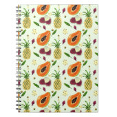 Hawaiian Tropical Fruit Pattern Cream Notebook  ノートブック (正面)