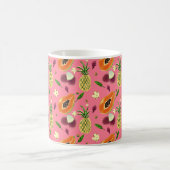 Hawaiian Tropical Fruit Pattern Mug Coral コーヒーマグカップ (中央)