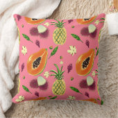 Hawaiian Tropical Fruit Pattern Throw Pillow クッション (ブランケット)