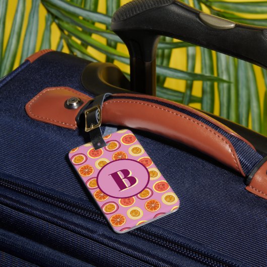 Hawaiian Tropical Fruit Pink Custom Luggage Tag ラゲッジタグ (正面インサイチュ1)