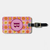 Hawaiian Tropical Fruit Pink Custom Luggage Tag ラゲッジタグ (正面横)