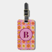 Hawaiian Tropical Fruit Pink Custom Luggage Tag ラゲッジタグ (正面縦)