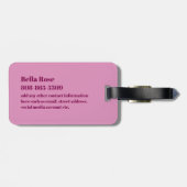 Hawaiian Tropical Fruit Pink Custom Luggage Tag ラゲッジタグ (裏面横)