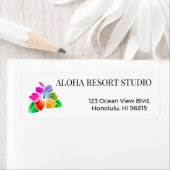 Hawaiian Tropical Hibiscus Return Address  ラベル (インサイチュ)