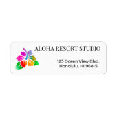 Hawaiian Tropical Hibiscus Return Address  ラベル (正面)