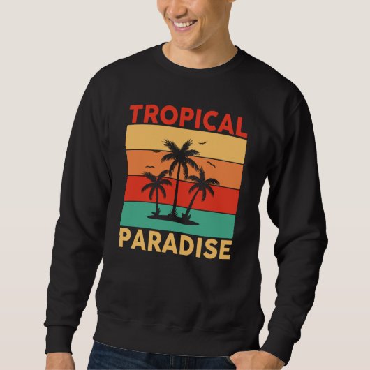 Hawaiian Tropical Paradise Hawaii Pineapple Tiki スウェットシャツ (正面)