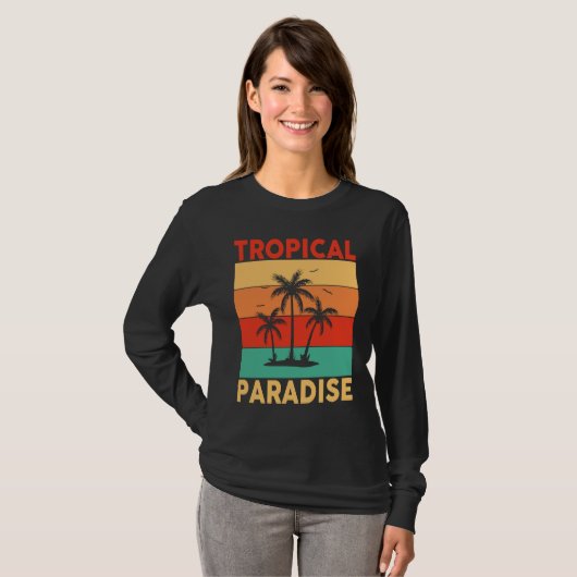 Hawaiian Tropical Paradise Hawaii Pineapple Tiki Tシャツ (正面フル)