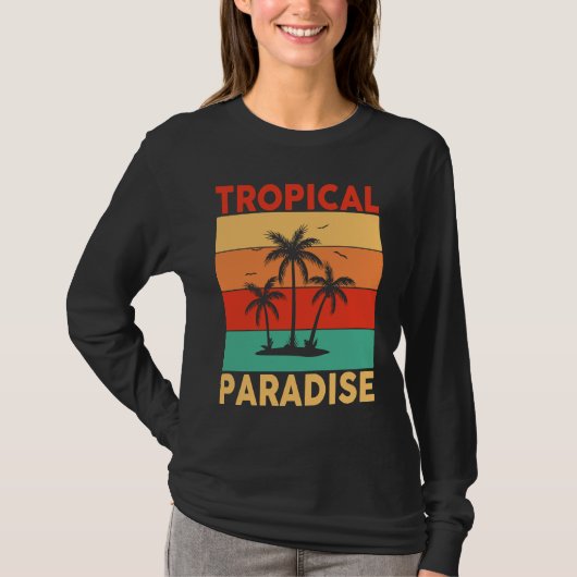 Hawaiian Tropical Paradise Hawaii Pineapple Tiki Tシャツ (正面)