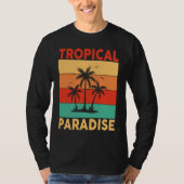 Hawaiian Tropical Paradise Hawaii Pineapple Tiki Tシャツ (正面)