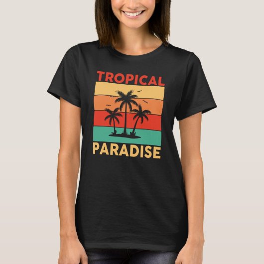 Hawaiian Tropical Paradise Hawaii Pineapple Tiki Tシャツ (正面)