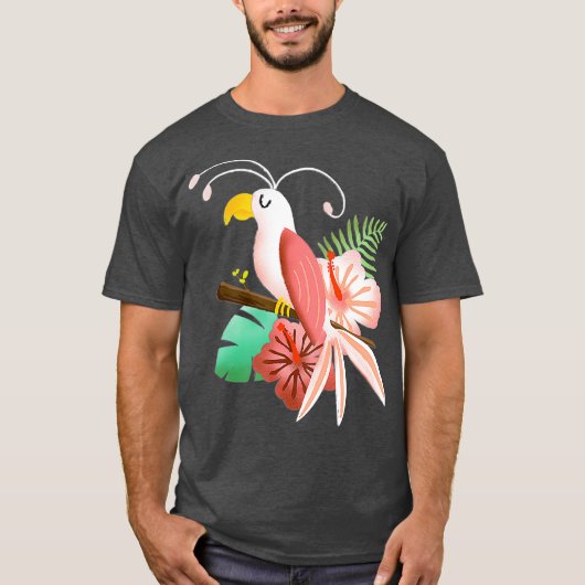 Hawaiian Tropical Parrot Cockatiel Bird Island Tシャツ (正面)