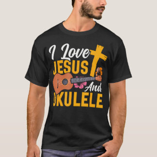 Hawaiian Ukulele Uke Jesus Faith Christian I Love  Tシャツ