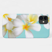 Hawaiian white plumeria flower blue Case-Mate iPhoneケース (裏面(横))