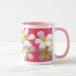 Hawaiian white plumeria flower pink マグカップ