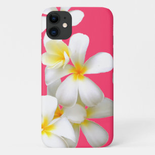 Hawaiian white plumeria flower pink iPhone 11 ケース
