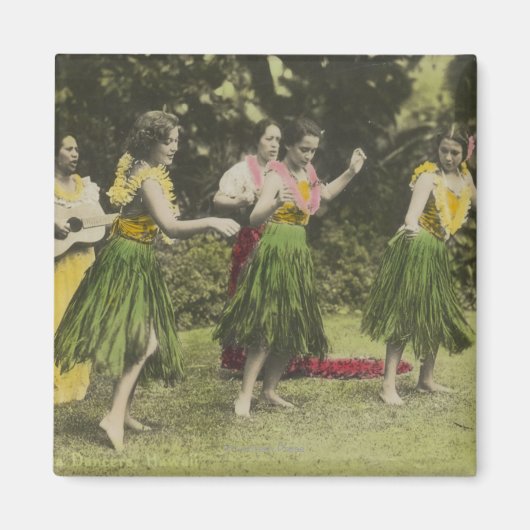 HawaiiHula Dancers in ColorHawaii マグネット (正面)