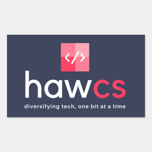 HAWCSクラブネイビー長方形ステッカー 長方形シール (正面)