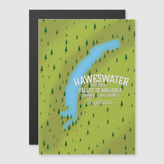Haweswater貯水池の旅行マップのポスター。 (正面/裏面)