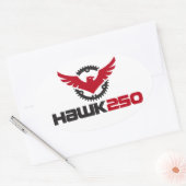 Hawk 250ロゴ楕円ステッカー 楕円形シール (封筒)