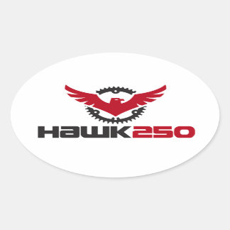 Hawk 250ロゴ楕円ステッカー 楕円形シール