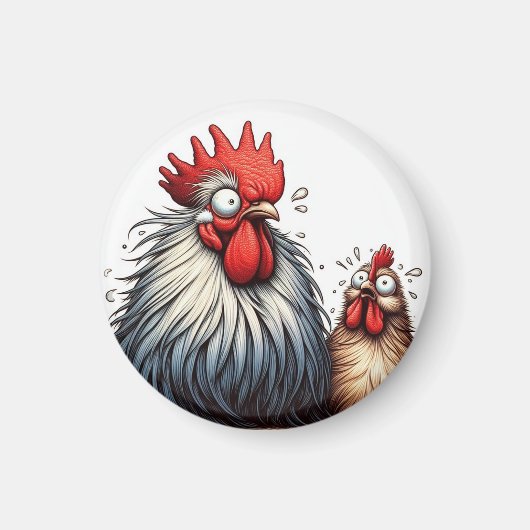 "Hawk Alarm Hen & Rooster" Magnet マグネット (正面)