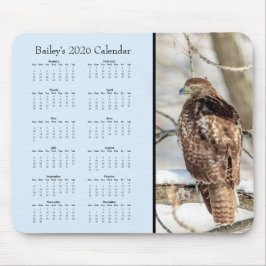 Hawk - Full year 2026 customizable calendar マウスパッド
