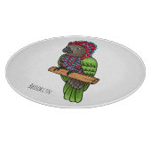 Hawk headed parrot bird cartoon illustration カッティングボード (角)