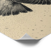 Hawk in a starry night sky ポスター (角)