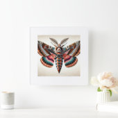Hawk Moth 260824IREF237 - Watercolor スクエア壁時計 (ホーム)