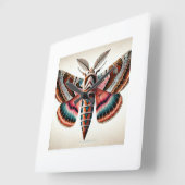 Hawk Moth 260824IREF237 - Watercolor スクエア壁時計 (傾斜)